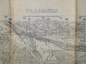 Carta Geografica IGM Villabassa (Niederdorf)  1955