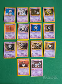 Lotto carte pokemon vintage unown
