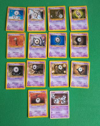 Lotto carte pokemon vintage unown