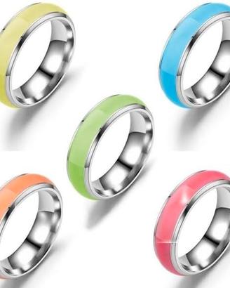 Anello Mood Ring Fluorescente Acciaio Unisex