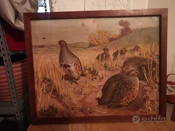 Quadro Uccelli in natura 42 x 52  olio su tela