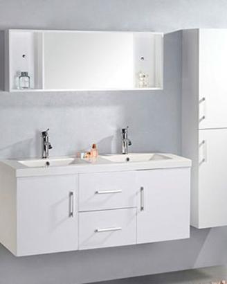 Mobile Bagno Doppio Lavabo 120 cm White Malibu