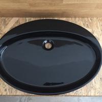 Lavabo appoggio nero Slim Nic Design cm 70x55h10