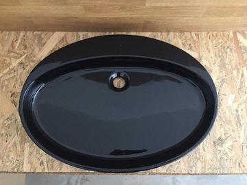 Lavabo appoggio nero Slim Nic Design cm 70x55h10