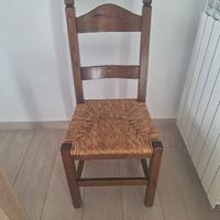 sedie legno massello castagno