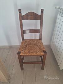 sedie legno massello castagno