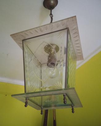 Lampadario in cristallo vintage