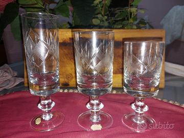 Elegante Servizio di Bicchieri in Cristallo Vintag