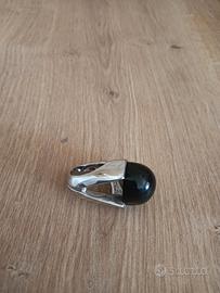 anello argento 925 con pietra nera onice