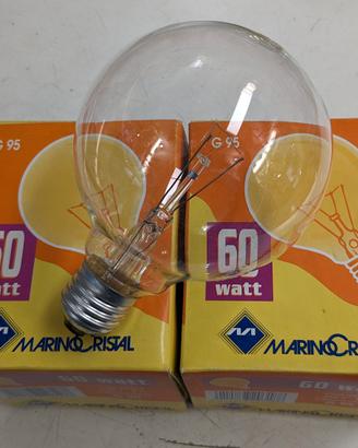 2 LAMPADINE GLOBO D95 INCANDESCENZA 