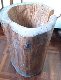 Portaombrelli in legno di olmo