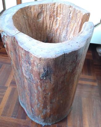 Portaombrelli in legno di olmo
