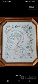 Quadro madonna ricamato
