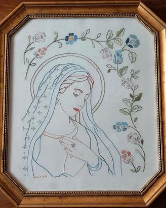 Quadro madonna ricamato