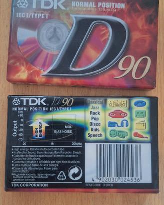 audiocassette TDK D90 vergini sigillate