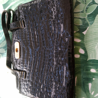 Borsa vintage coccodrillo nera oro