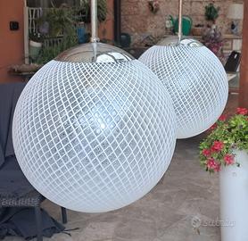 Venini coppia globo murano reticello, Carlo Scarpa