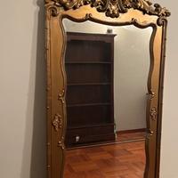 Specchiera Antica in Legno Intarsiato