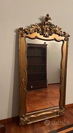 Specchiera Antica in Legno Intarsiato