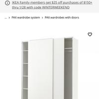 Armadio Pax Ikea 2 ante scorrevoli bianco