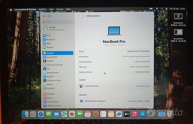 MacBook Pro Retina 13" 16GB +251GB MacOS Sequoia