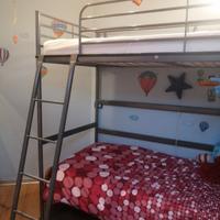 letto soppalco in acciaio, compreso materasso
