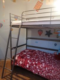 letto soppalco in acciaio, compreso materasso