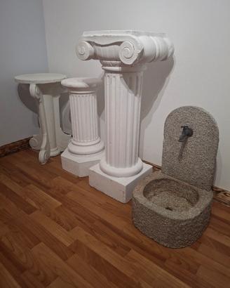 colonne fontana da giardino in cemento sasso 