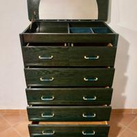 Set mobili originali Rattan Wood verdi per camera