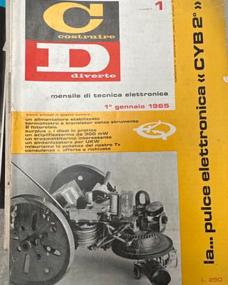 Costruire Diverte 1965  12 numeri rivista  vintage