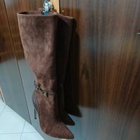 stivali alti marroni