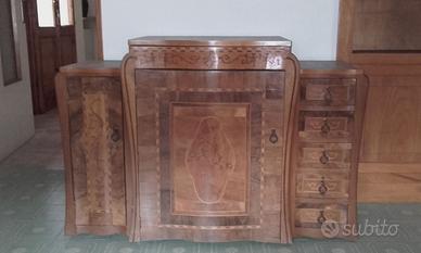 Mobile macchina da cucire in legno di noce