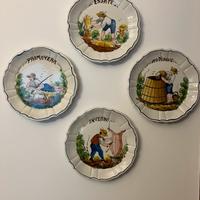 Set 4 piatti dipinti a mano