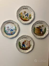 Set 4 piatti dipinti a mano