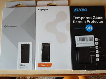 2 cover e 2 vetri protettivi 9H Sony Xperia 5 II
