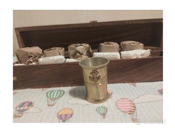 Set 6 bicchieri navali in ottone originali antichi