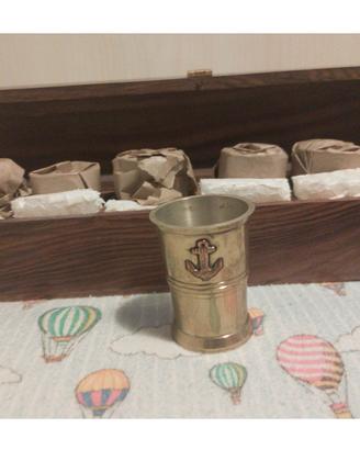 Set 6 bicchieri navali in ottone originali antichi