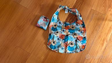 Borsa shopper pieghevole fantasia floreale