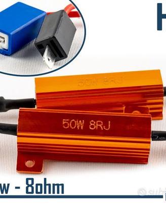 RESISTENZE SPEGNI SPIA CANBUS 50W-8 OHM Kit Led H1