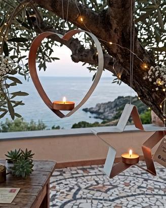 porta lumini arredo terrazza e giardino,da appende