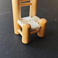 Sedia Miniatura Artigianale Legno e Seduta Intrecc