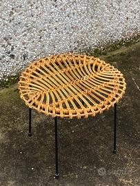 Tavolino coffee table in vimini rattan vintage