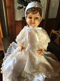 Bebè cartapesta, inizio 900 con vestito in pizzo