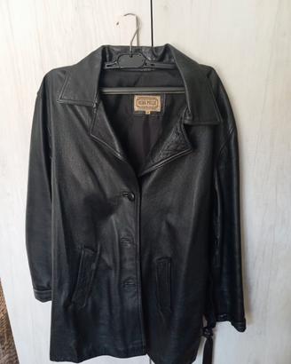 Giacca donna vera pelle 3/4 nera, tg 46