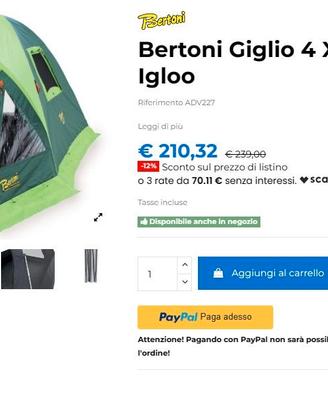 Tenda Bertoni Giglio 4xl vip
