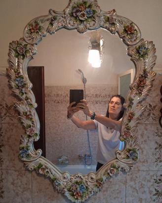 specchio in ceramica vintage