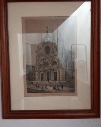 quadretto duomo di Siena  con cornice in legno 