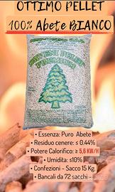 Pellet 100% ABETE BIANCO ALTA QUALITÀ