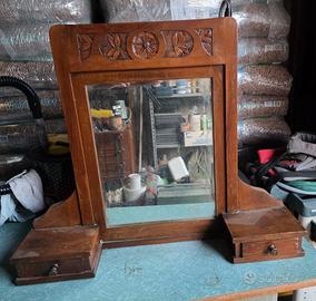Specchiera legno massello fine ottocento