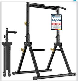 Power tower dip pullup pieghevole salvaspazio